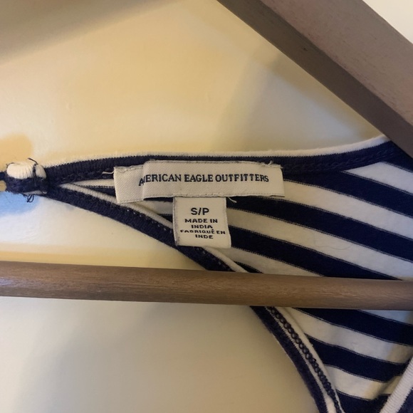 Navy & While Striped Backless Mini Dress - Picture 3 of 3